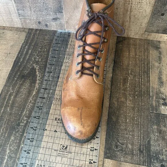 Chippewa Vintage Steel Toe Ankle Brown Work Boots Mens 12